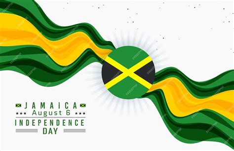 Premium Vector | Happy independence day of jamaica with flag