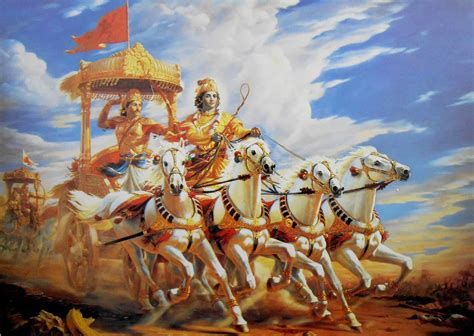 Krishna Escorting Arjuna in Mahabharata War/ Large Hindu God Poster ...