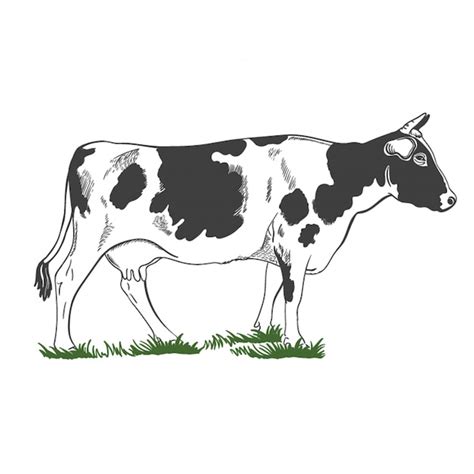 Premium Vector | Silhouette, figure of a cow with horns standing in the ...