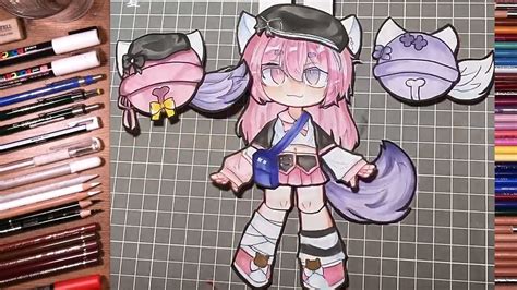 HOW TO MAKE PAPER DOLL GACHA LIFE, DIY, Draw so easy Anime