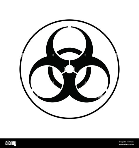 Biohazard icon, biological hazard symbol, simple flat vector ...