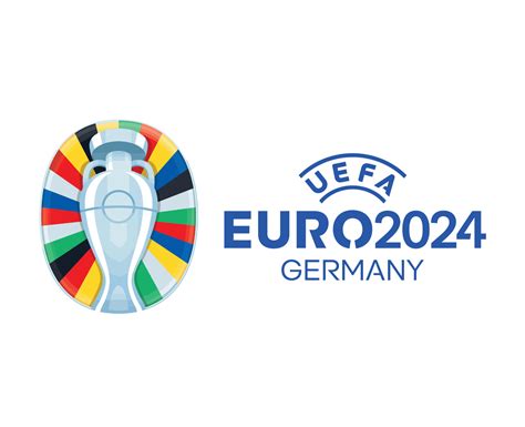 Euro 2024 Germany official logo With Name Blue Symbol European Football ...