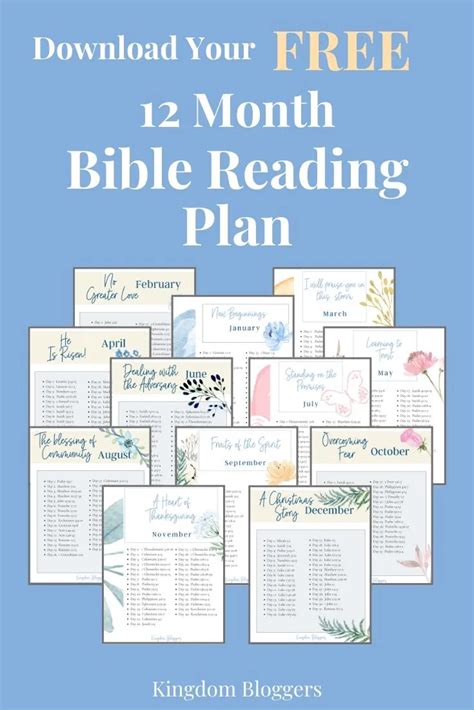 One Year Printable Bible Reading Plan For Beginners