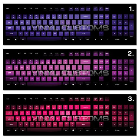 Mechanical Keyboard Cherry MX Keycaps PC Vinyl Decals Skin 014 Gradient ...