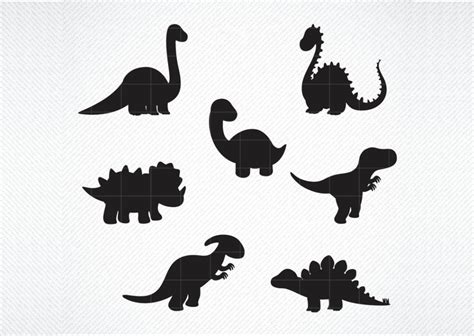 Baby Dinosaur Silhouette Svg Cute Dinosaur Svg File Svg Png Dxf | The ...