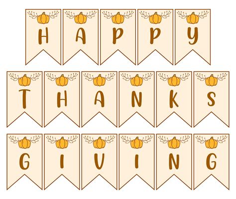 Happy Thanksgiving Banner - 12 Free PDF Printables | Printablee