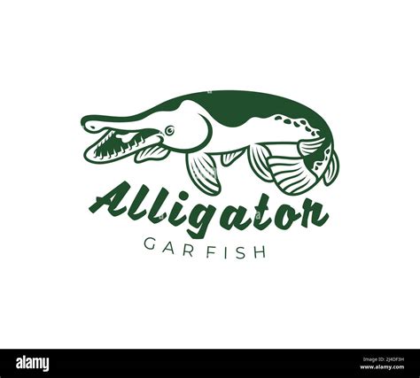 Alligator gar fish (atractosteus spatula), fishing, logo design. Animal ...