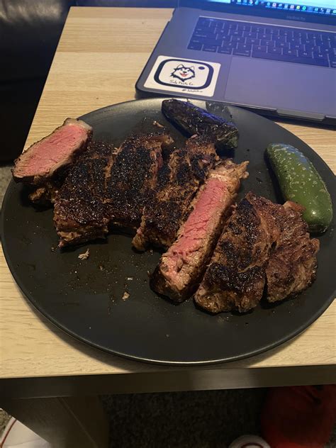 Getting better (pan sear 3-4 mins , 375 for 5-6 mins) : r/steak