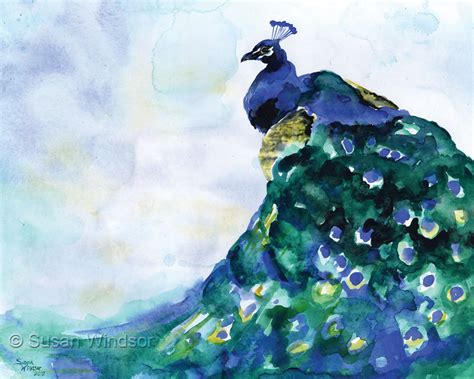 Blue Peacock Painting at PaintingValley.com | Explore collection of ...