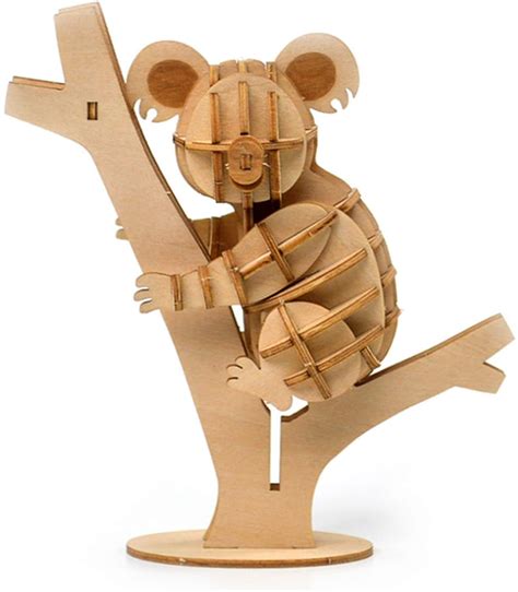 3D Wooden Puzzle for Adults Animal Koala Model Puzzle, Wood Crafts ...