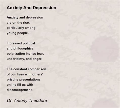 Poems About Anxiety And Depression - Infoupdate.org