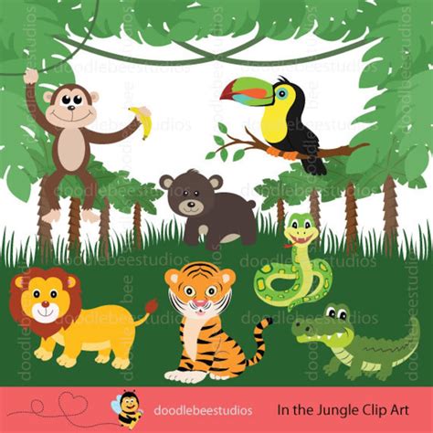 Jungle Animals Clipart Jungle Friends Clip Art Safari - Etsy Canada