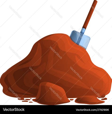 Shovel in soil icon cartoon style Royalty Free Vector Image