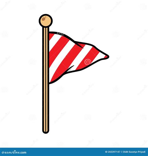 Flag Red and White Vector Illustration Stock Vector - Illustration of ...