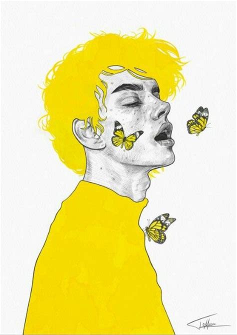 all yellow | Illustration art, Sketches, Drawings