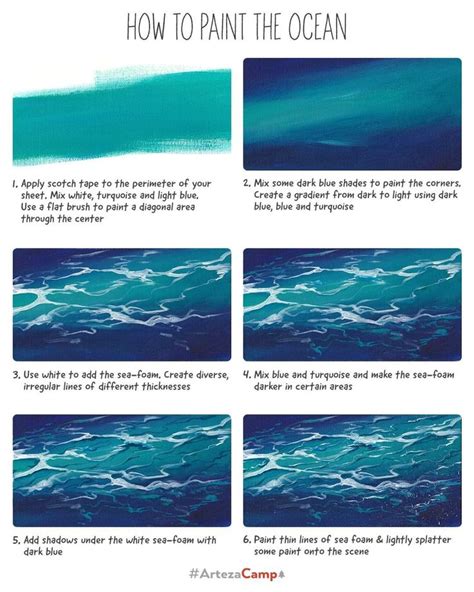 How to Art — How to Paint the Ocean by artezaofficial | Art painting ...