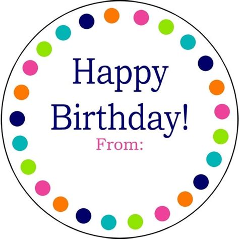 Everyday Happy Birthday Round Gift Labels Party Favor Labels