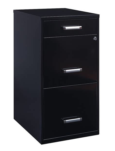 Hirsh Metal 3-Drawer Organizer File Cabinet with Pencil Drawer Black ...