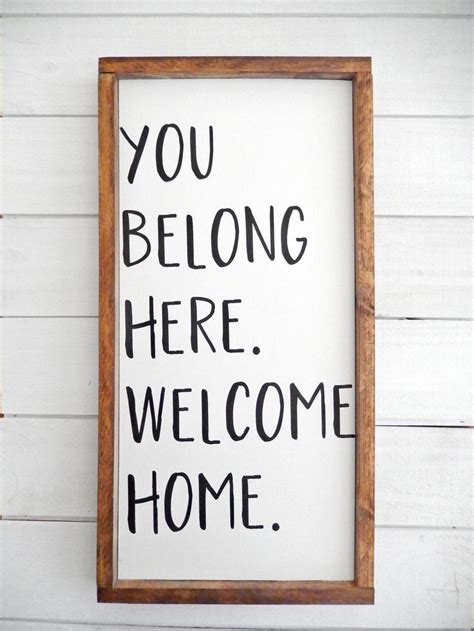 You Belong Here Welcome Home | 12x24" | Farmhouse Wood Sign | Farmhouse ...