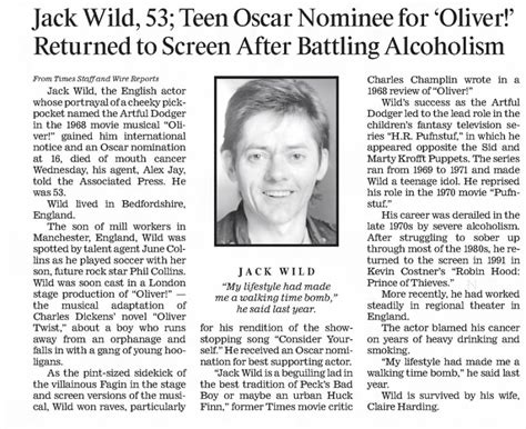 JACK WILD DEATH LOS ANGELES TIMES MARCH 4, 2006 - Newspapers.com™