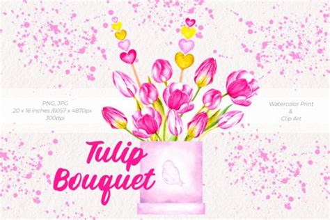 Tulip Bouquet Watercolor Graphic by Sasha Kondr · Creative Fabrica