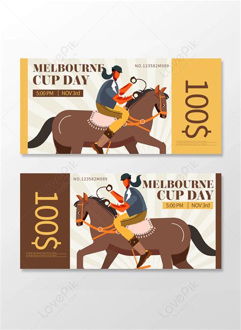 Colored melbourne cup admission ticket template image_picture free ...