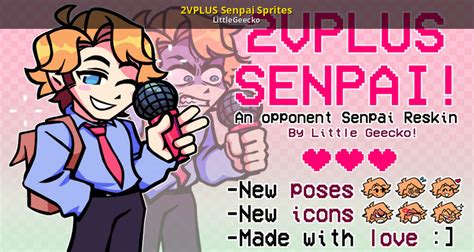 2VPLUS Senpai Sprites [Friday Night Funkin'] [Mods]