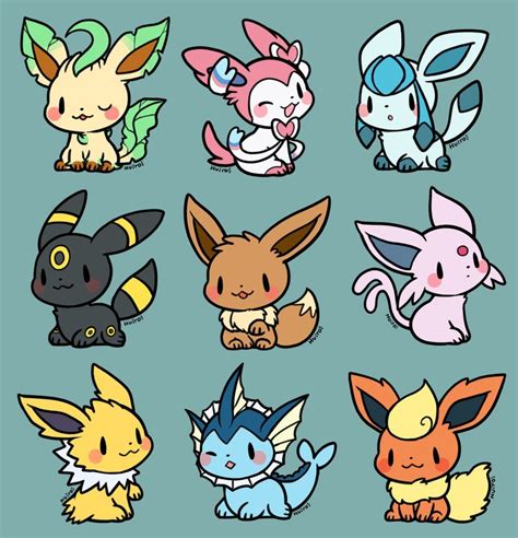 eevee family by huiro on DeviantArt Pokemon Eevee Evolutions, Pokemon ...