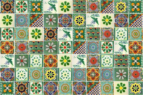 100 4x4 Pieces Mexican Talavera Tiles Handmade Green Mixed | Etsy