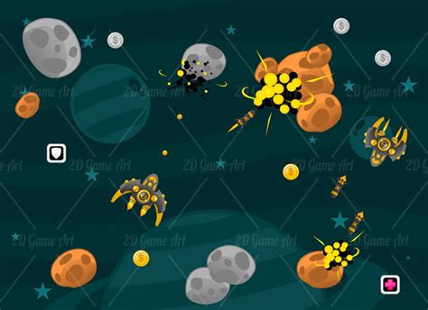 Asteroid Game Objects - Game Art 2D