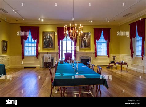 The Interior of the historic Old State House Museum in Boston ...