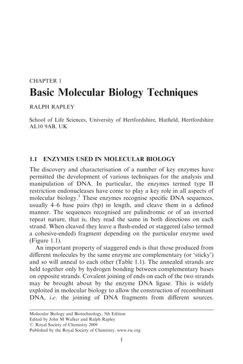 (PDF) Basic Molecular Biology Techniques