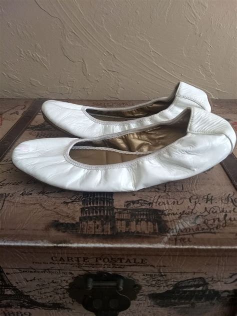 Me Too White Leather Ballet Flats on Mercari | Leather ballet flats ...