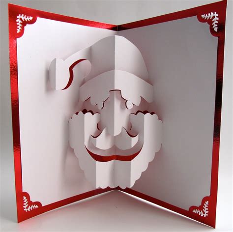 Santa Claus Christmas Pop Up Card Home Décor 3D Handmade Cut