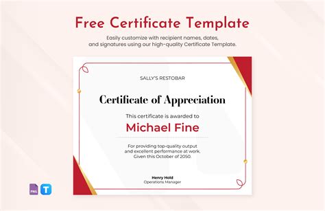 Word Certificate Template - 63+ Free Download Samples, Examples & Format!