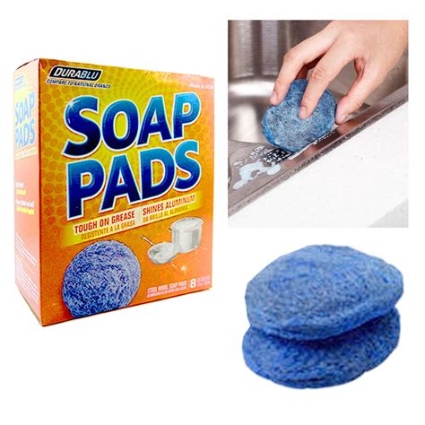 8 Steel Wool Soap Pads Scrubber Sponge Rust Remover Dish Washing ...