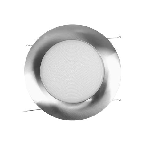 Nicor Lighting 17505X 6-in Nickel Flat Glass Recessed Light Trim in the ...