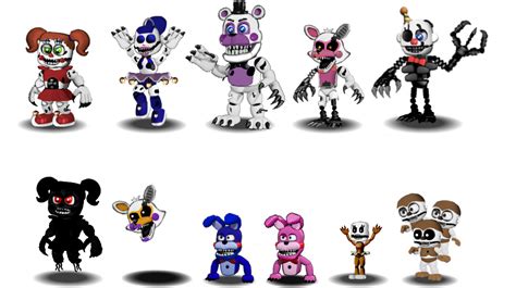 adventure Babys Nightmare Circus Characters by aidenmoonstudios on ...