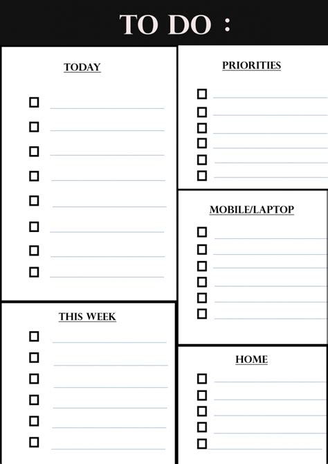 Free Printable To Do List Template | Daily Task List Template