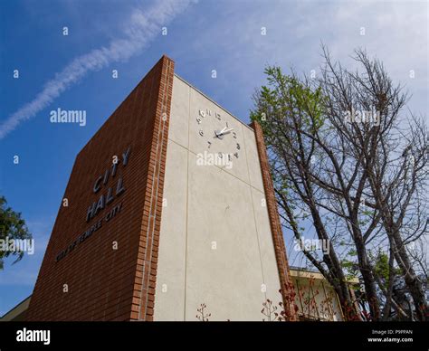 The clock tower of Temple City Hall at Los Angeles, California Stock ...