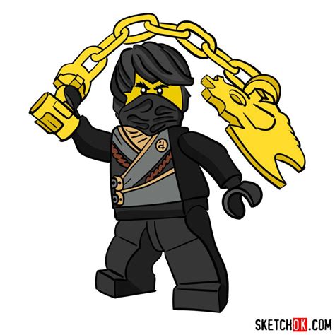 How to draw Cole from Ninjago - SketchOk - step-by-step drawing tutorials