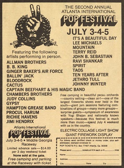 Atlanta International Pop Festival 1970 | Concerts Wiki | FANDOM ...