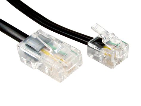 RJ11 to RJ45 Ethernet Telephone Cable 8P4C 6P4C ASDL Patch Lead BLACK ...