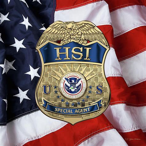 Homeland Security Investigations - H.S.I. Special Agent Badge over ...