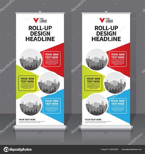 Roll Banner Design Template Vertical Abstract Background Pull Design ...