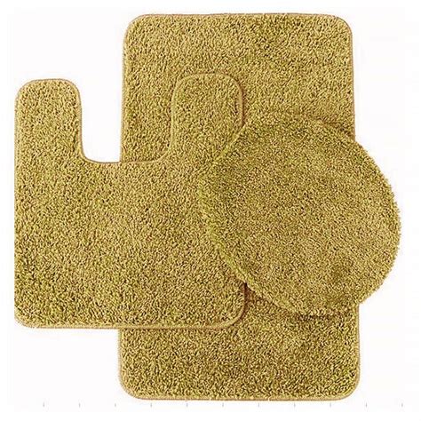 #6 Gold 3-Piece Design Bathroom Mat Set, Plain Embossed Large Rug 19"x ...