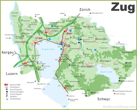 Tourist Map of Canton of Zug