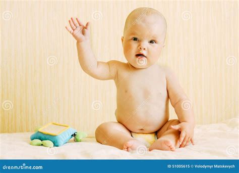 Child Sends Hello. Baby Waving. Royalty-Free Stock Photography ...