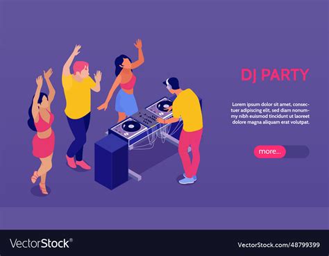 Dj party horizontal banner Royalty Free Vector Image