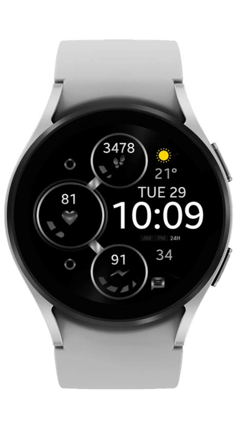 Silver Digital Watch Face – Galaxy Watch5 - by Monkey's Dream